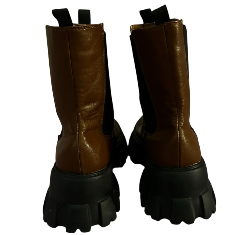 Princess Polly chunky boots, brown with black sole, women’s size 7 - Picture 2 of 7
